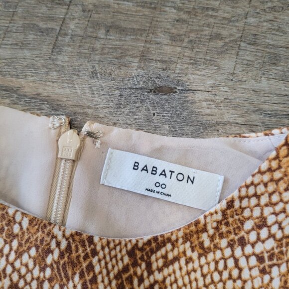 BABATON | Aritzia Patricio Dress Snake Print | Sz. 00 - Picture 7 of 8